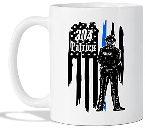 Taza de oficial de policía, taza de policía personalizada, taza con nombre personalizado para oficial de policía/policía/fuerzas del orden, regalos personalizados de oficial de policía para hombres,