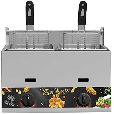 Friteuse gaz, friteuse Pole Frire, friteuse gaz Butane et Propane, friteuse en Acier Inoxydable, friteuse commercialeCapacit 11L * 2