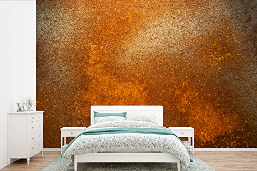 Selbstklebend Tapete Wandpapier Wandaufkleber Fototapete Tapeten Wanddeko 600x400 cm Metall - Rost - Orange - Vintage - Industriell