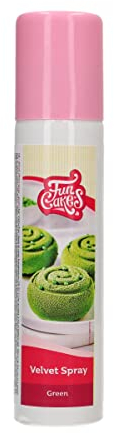 FunCakes Velvet Spray Grün: Lebensmittelfarbe Spray, zum einfachen Aufsprühen einer Samtschicht auf Torten, perfekt für die Tortendekoration 100 ml