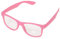 Miobo Sonnenbrillen Party Brillen 1980 style Retro Atzen Nerdbrille Hornbrille Sonnenbrille oder Klarglas Schwarz (Rosa Klarglas)