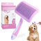 Phantasy® Groß Haustier Hundebürste Katzenbürste, Haustier Bürsten Selbstreinigende Fellbürste, Haar Entferner Haustierbürste für Langhaar und Kurzhaar,Lila Rosa