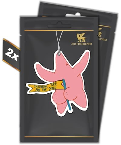 2er Set Seestern – Duftbaum – Luftfrischer – automatischer Duftspender fürs Auto lustig tuning – Car Air freshener – Bikini Bottom (CHERRY)