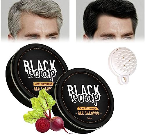 Grau Glanz Seife, Natural Grey Hair Removal Soap, Grau Glanz Haar Revitalisierungsbar, Soap Cover Grey Hair, Solid Shampoo Bar, Grauglanz Seife, Shampoo Gegen Graue Haare (2pcs)