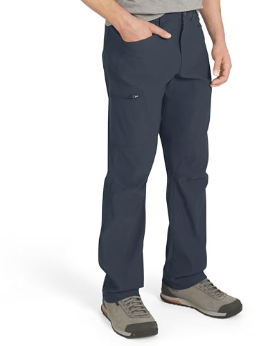 Eddie Bauer Men's Athletic Fit Fixed Waist Active Performance Rainier Pants, Storm, 34W x 32L