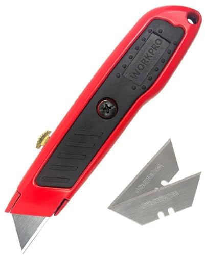 WORKPRO WP213005 Aluminiumgehäuse Retractable Touch Cuttermesser + 3 Ersatzklingen