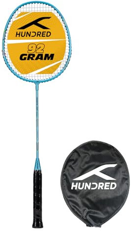 HUNDRED Powertek 200 PRO Badminton Racquet with Head Cover| Strung | Material: Aluminium | For Intermediate Players | Weight: 95 grams | Maximum String Tension - 18-20lbs