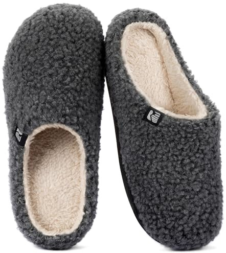 RockDove Women's Sherpa Fleece Clog Slipper | Memory Foam, Sherpa Lining, Anti-Slip Sole, Indoor Outdoor, Easy Slip-On, Machine Washable, Vegan, Gift-Ready