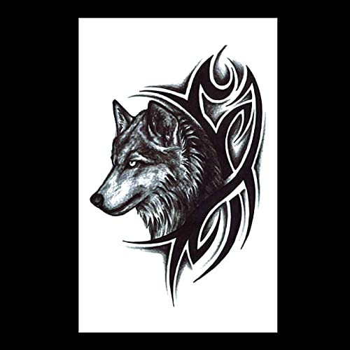 10 Images Autocollants De Tatouage Ephemere Amovibles D'Art Corporel Temporaire Loup - Autocollant Tatouage Ephemere Tatouage Ephemere Temporaire