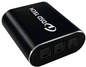 DSD TECH SH-AC01A 2 ENTRADAS 3 Salidas Divisor de Audio óptico Compatible con Entrada coaxial SPDIF