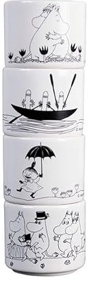 Moomin Family Eierbecher - 4er Set - schwarz/weiß