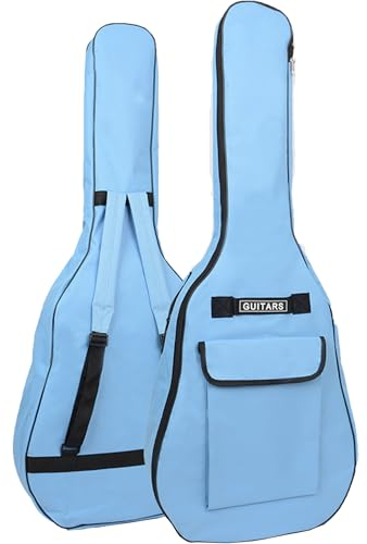 SUQ Borsa impermeabile Oxford per chitarra, 40/41pollici Custodia per Chitarra Classica, Chitarra Acustica in Tessuto Oxford con Tasca per Leggio Musicale, Doppia Cinghie da Spalla Regolabile (Blu)