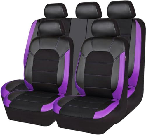 LEJOLI Coprisedili Auto Coprisedili Auto Universali Set per Ford Fiesta 09 MK7 2011 2012 2013 2014 2015 2016 2017 Accessori Auto, Nero Viola