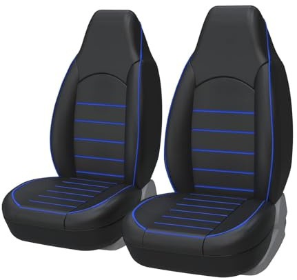 RAKTDA Auto Sitzbezüge für Peugeot 107 108 206 207 208 307 308 406 407 508 607 806 807, Leder Wasserdicht Atmungsaktiv Sitzbezüge Auto Innenraum Zubehör, B-Blue line