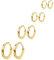 4 Paar Gold Creolen Edelstahl Kleine Hoop Damen Ohrringe Edelstahl Creolen Set Goldene Hoops Hypoallergen Kleine Ohrringe für Damen Herren, 6/8/10/12 mm
