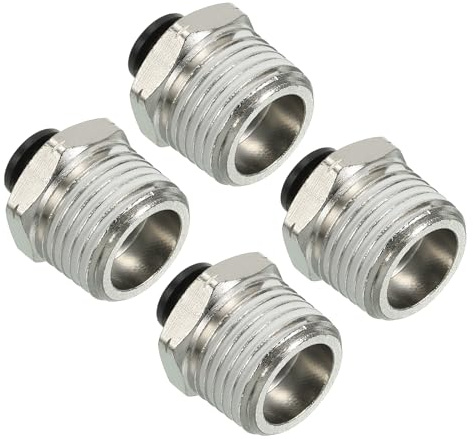 PATIKIL Lot de 4 Raccords à Pousser 6mm x 1/2NPT Mâle Raccords Droits | à Connexion Rapide pour Tuyaux Pneumatiques D'Air et D'Eau