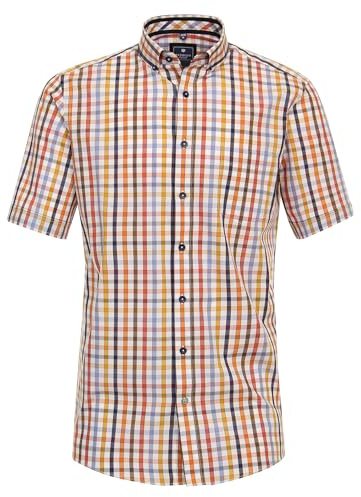 Redmond Freizeithemd Kurzarm kariert Comfort Fit 40 gelb 5XL