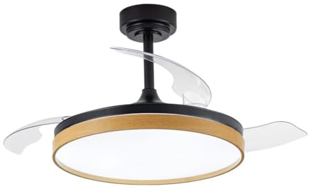 Ventilador LED Aspas Plegables Panam Negro: Estilo Nórdico y Funcionalidad en tu Hogar