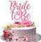 Xsstarmi 1 Pack Bride to Be Wedding Cake Topper Glitter Diamond Ring Cake Pick for Bridal Shower Wedding Engagement Hen Party Cake Decorations Supplies Pink