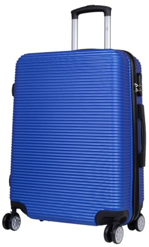 Warenhandel König Hartschalen Koffer Trolley Ilsede Querrillendesign - Farbe Blau - Gr. L