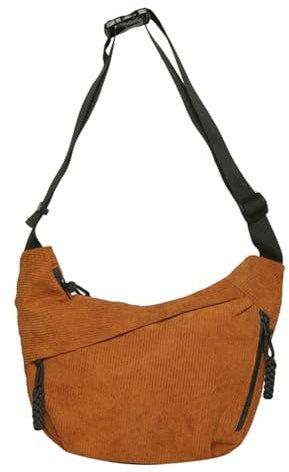 GSenhui Cord Umhängetasche Bauchtasche Cord Hobo Bag Halbmond Crossbody Bag Corduroy Schultertasche mit Verstellbarer Schultergurt Moon Bag Beige