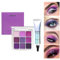 Eyeshadow Lidschatten-Palette mit 9 Farben in matt und Glitzer, wasserfest schimmernd in mattem Farbton, hochpigmentierte Glitzer-Lidschatten, Augen-Glitzer-Make-up-Palette (Lila)