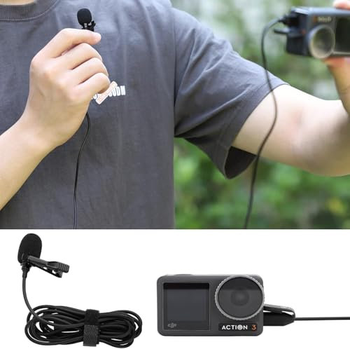 LTSKY Recording Microphone for DJI Osmo Pocket 3/Action 5/4/3/2, Lavalier Type with USB-C Connectivity