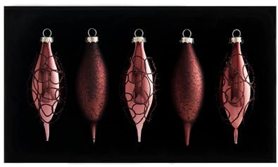 Burgundy Teardrop Glass Baubles
