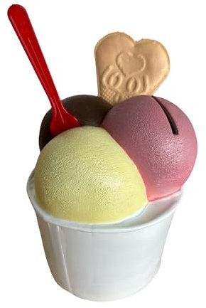 Eisbecher Eis Eisdiele Spardose mit Waffel und Löffel