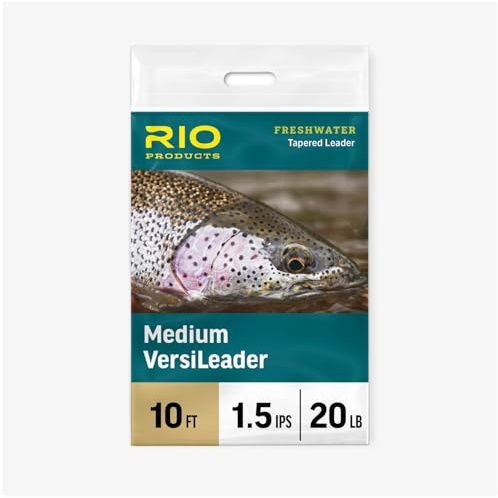 RIO Products 6FT VersiLeader - Pre-Tied Loop Fly Fishing Tapered Leader - Freshwater and Saltwater - 6 Foot Leaders