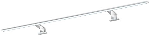 kalb | Spectraline LED Badezimmerleuchte 120cm IP44 Spiegelleuchte 18W feuchtraumgeeignet 230V direkt anschließbar 3-in-1 Montage für Spiegel Spiegelschrank Wandmontage (Chrom - neutralweiß)