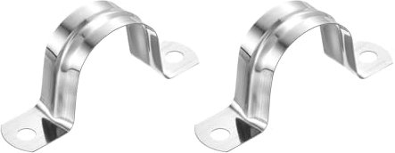 sourcing map 2Pcs Rigid Pipe Straps, 30mm(1.18) 304 Stainless Steel 2 Hole U-Shaped Bracket Tube Hanger Pipe Clamps for Fixing Pipe Cable