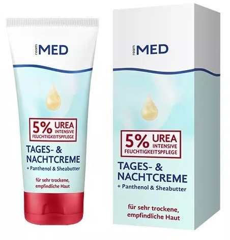 Ream Med Tages Nacht Gesicht Creme UREA 5% Sheabutter, 3x 50ml