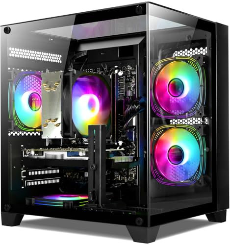PC de jeu, bureau préconstruit avec Intel 12th Core i5-12400F et GeForce RTX3050, 32 Go de RAM DDR4, SSD NVME de 1 To, ordinateur tour pour jeux, maison et bureau (noir)