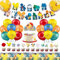 Kinder Party Deko Geburtstag,44 PCS Birthday Party Supplies, Kindergeburtstag Deko mit Folienballon, Latex Luftballons, Happy Birthday Banner, Tischdecke, Kuchen Deko