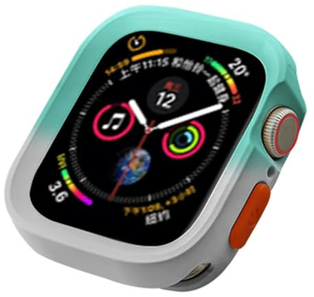 EAMOM Funda de TPU para Apple Watch Series Ultra 49 mm 9 8 7 41 mm 45 mm, carcasa con marco de parachoques para iWatch 6 5 SE 4 40 44 mm(Blue gray,44mm)