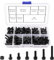 Lyeteung 90 Sets 6 Tailles M4 Vis à Tête Cylindrique à Six Pans Creux en Nylon, Écrous Hexagonaux en Plastique, Plastique Nylon Tête à Six Pans Creux Boulon, pour l'industrie, Noir
