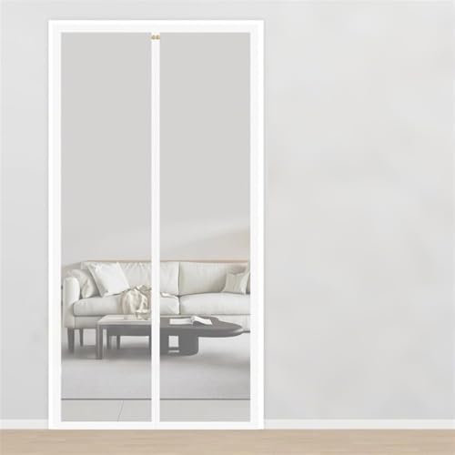 Wokuaile Mosquitera Magnetica para Puerta 70 x 210 cm Cortina Magnética Instalación Fácil Sin Taladro Transpirables Antimosquitos Blanco