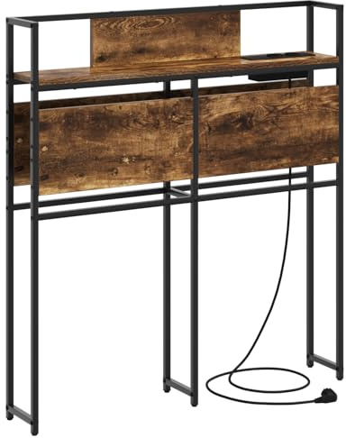 vidaXL Stauraum-Kopfteil mit Regal Räuchereiche 100 cm Holzwerkstoff, Geräumiges Stauraum-Kopfteil, Moderne Schlafzimmermöbel, praktischer Organizer, platzsparendes Bett mit anpassbarem Design