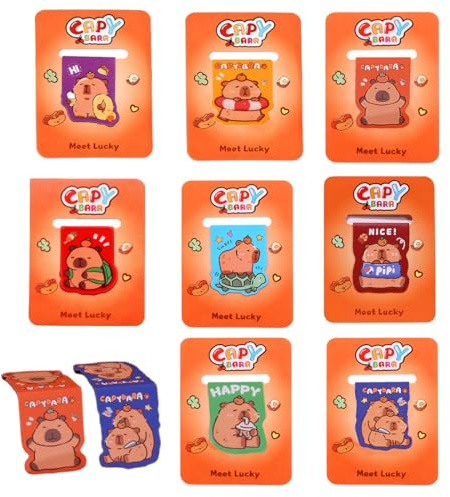 OPVYAEU 8 Stück Kapiybara magnetische Lesezeichen – Tier Lesezeichen magnetisch für Kinder & Erwachsene, starke Magnet-Buchzeichen, süße Bookmark Sets