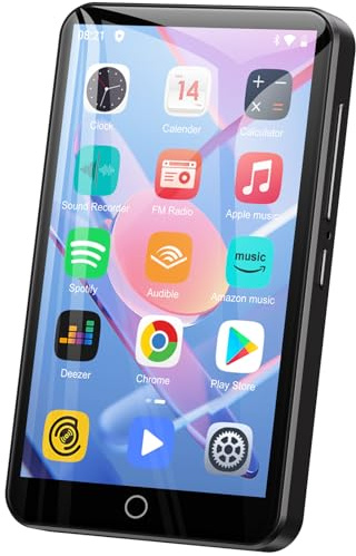MP3 Player mit Bluetooth und WiFi, Oilsky 80GB 4 Zoll Android 9.0 Mp3, 1080P Touchscreen MP4 Player, Tragbarer Musikplayer mit Spotify, Audible, Deezer (Schwarz)