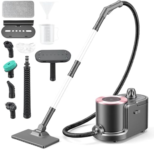 2000W High Pressure Steam Cleaner, 4 Bar Handheld Steamer & Steam Mop with 1.9L Tank, Complete Kit for Car Steam Cleaner, Steam Cleaner Floor, Bathroom, Multi-Purpose Home Cleaning, Chemical-Free