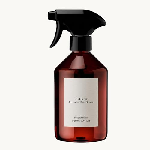 BOHORIA® Raumspray Oud Satin 500ml – Premium Raumduft mit Oud, Rose, Amber & Vanille – Lufterfrischer Spray für Wohnzimmer, Schlafzimmer & Bad (Oud Satin)