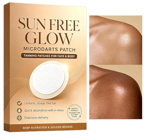 Ansiktsbrunare 7-pack Brun utan sol Patches för Män och Kvinnor | Ansiktsbrunare Gradvisa Solbränna Patches för Alla Hudtyper Daglig Användning Resor Sommar Pool och Semester