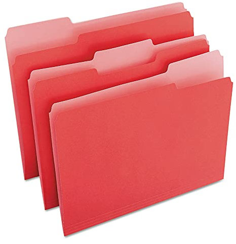 Universal One Bright Top Tab Classification Folder, Red/Light Red (10503)