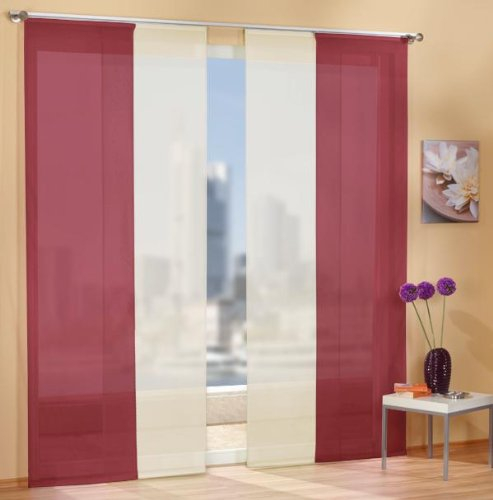 Gardinen Set, 2 x Flächenvorhang Schiebegardine mit Zubehör, 245x60, Bordeaux, 2 x Flächenvorhang Schiebegardine mit Zubehör, 245x60, Creme, 8558985589