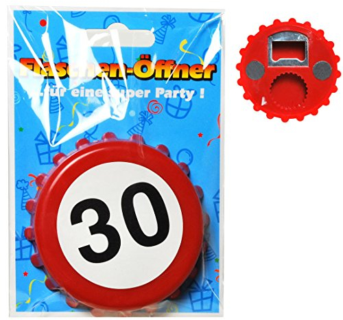 Udo Schmidt 30. Geburtstag Flaschenöffner Kronkorken Geschenkidee Weiss-rot 8cm Einheitsgröße