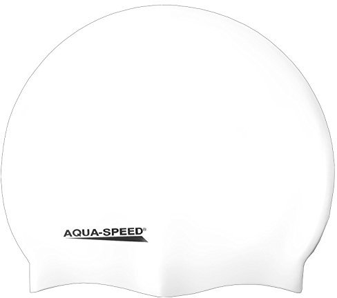 Aqua-Speed Mega Silicone s, Cuffia da Piscina Uomo, Bianco, Taglia Unica