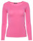 Easy Young Fashion - Damen Basic Rundhals Shirt - Langarm Unterziehshirt - Skinny Fit 1093 - Pink M