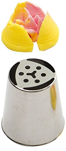 DECORA, 0263458 Dreipetal-Tulpen-Tülle, Nahtlose Edelstahltülle, Ohne Adapter zu verwenden, Einzelverpackt im Blister.